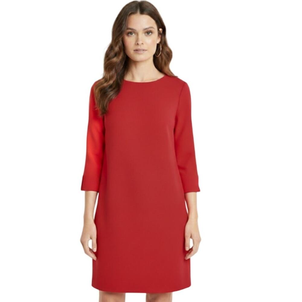 White House Black Market Knit Sheath Dress Roman Red EUC Size XL